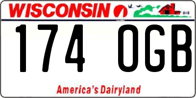 WI license plate 174OGB