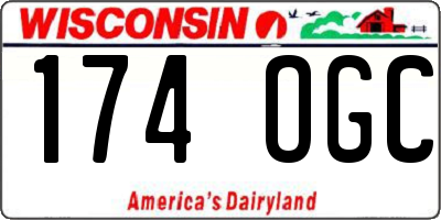 WI license plate 174OGC