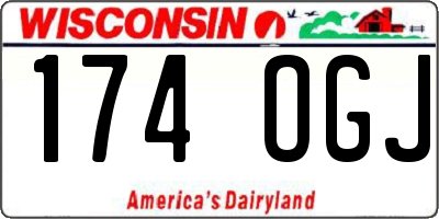 WI license plate 174OGJ