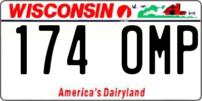 WI license plate 174OMP