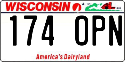 WI license plate 174OPN