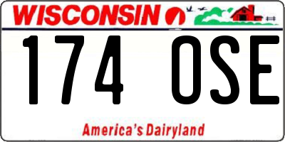WI license plate 174OSE
