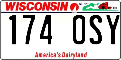 WI license plate 174OSY
