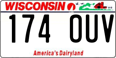 WI license plate 174OUV