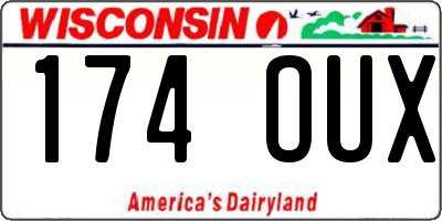 WI license plate 174OUX