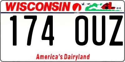 WI license plate 174OUZ