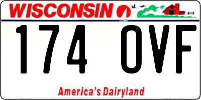 WI license plate 174OVF