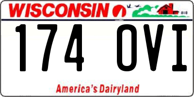 WI license plate 174OVI