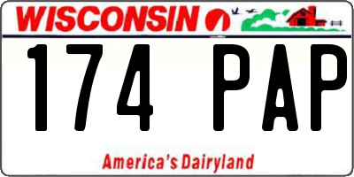 WI license plate 174PAP
