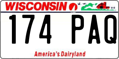 WI license plate 174PAQ