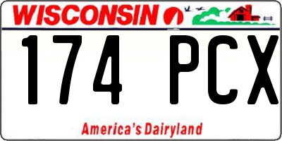 WI license plate 174PCX