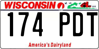 WI license plate 174PDT