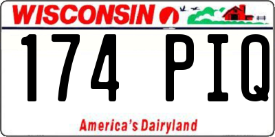 WI license plate 174PIQ