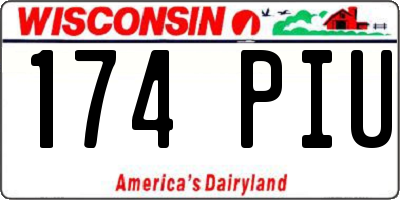 WI license plate 174PIU