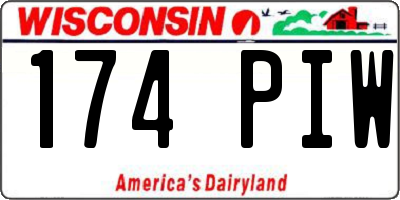 WI license plate 174PIW