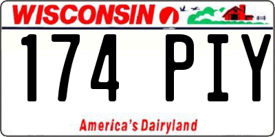 WI license plate 174PIY