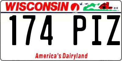 WI license plate 174PIZ