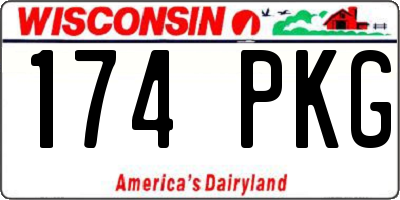 WI license plate 174PKG