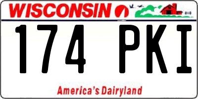 WI license plate 174PKI