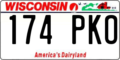 WI license plate 174PKO