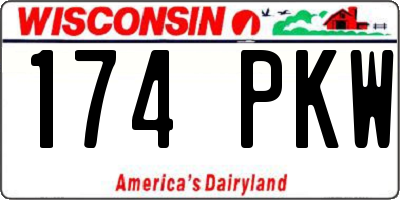 WI license plate 174PKW