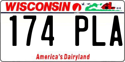 WI license plate 174PLA