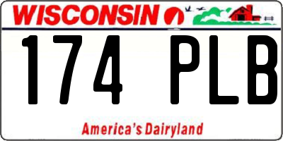 WI license plate 174PLB