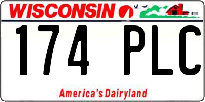 WI license plate 174PLC