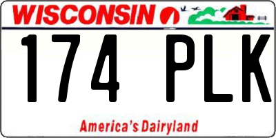 WI license plate 174PLK
