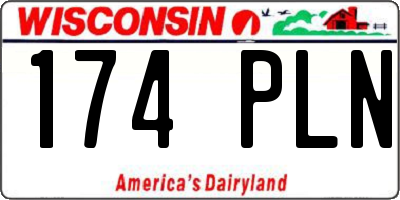 WI license plate 174PLN