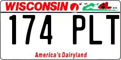WI license plate 174PLT