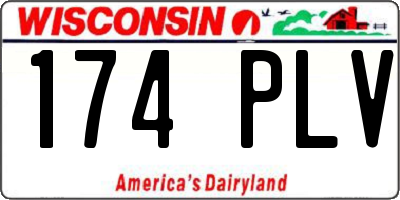 WI license plate 174PLV