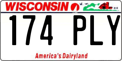WI license plate 174PLY