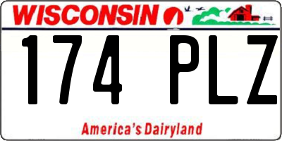 WI license plate 174PLZ