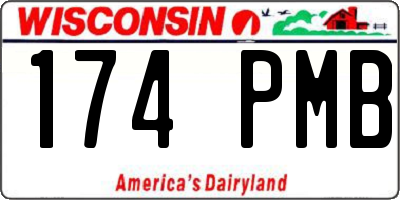 WI license plate 174PMB