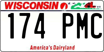 WI license plate 174PMC