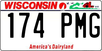 WI license plate 174PMG