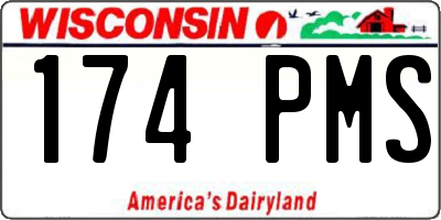 WI license plate 174PMS