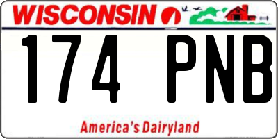 WI license plate 174PNB