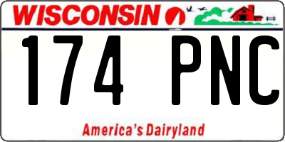 WI license plate 174PNC