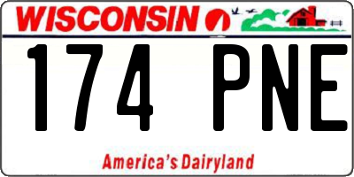 WI license plate 174PNE