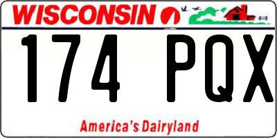 WI license plate 174PQX