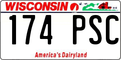 WI license plate 174PSC