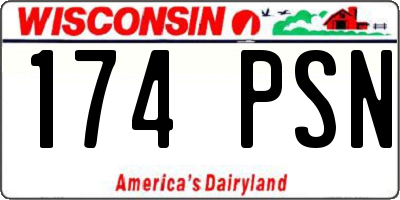 WI license plate 174PSN