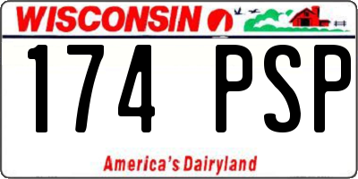 WI license plate 174PSP