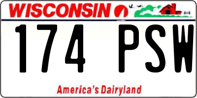 WI license plate 174PSW