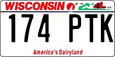 WI license plate 174PTK