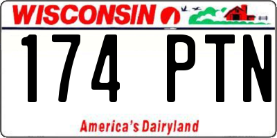WI license plate 174PTN