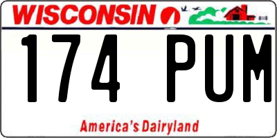 WI license plate 174PUM