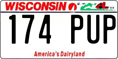 WI license plate 174PUP